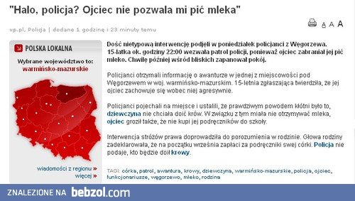 Ojciec nie pozwala mi pić mleka