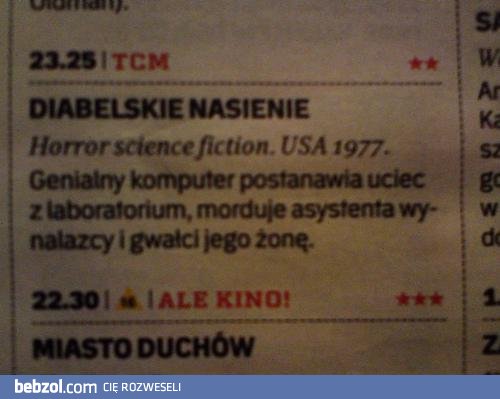 Diabelskie nasienie - horror SF. Oglądaliście?