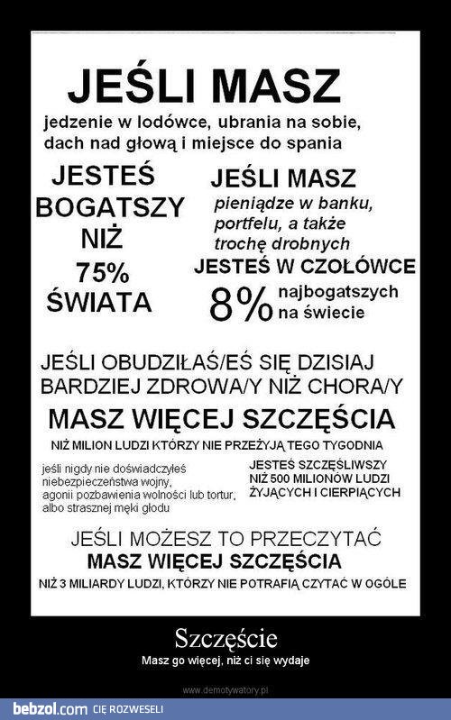 Doceń swoje życie, jesteś szczęśliwszy niż Ci się wydaje