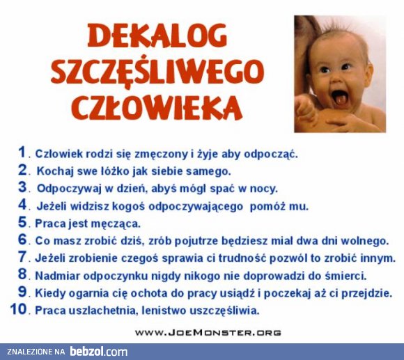 Dekalog szczęśliwego człowieka