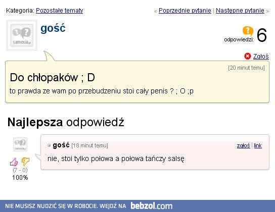 A połowa tańczy salsę