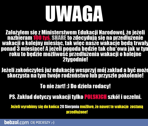 Przedłużamy wakacje!