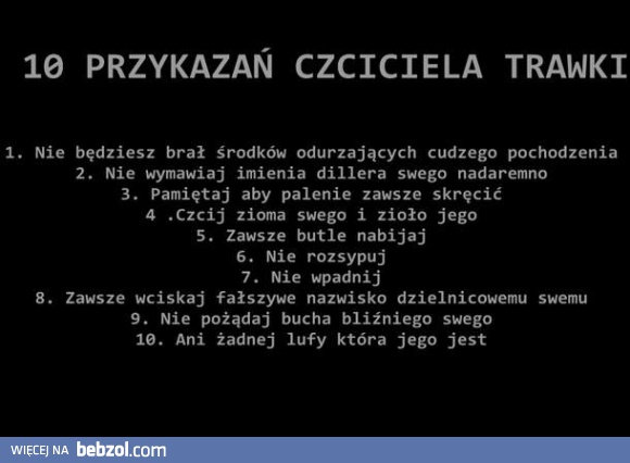 10 przykazań czciciela trawki