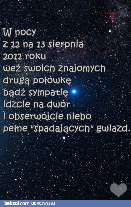 Niebo pełne spadających gwiazd