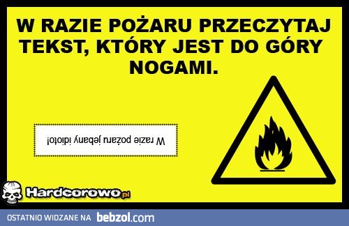 W razie pożaru