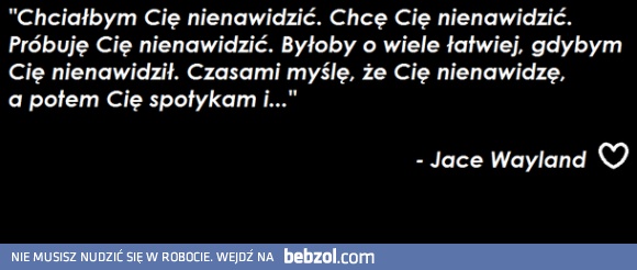 Chciałbym Cię nienawidzić..