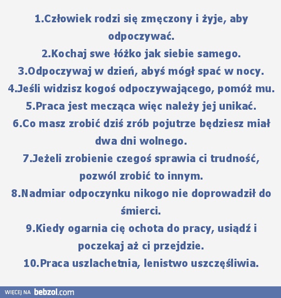 10 przykazań szczęśliwego człowieka