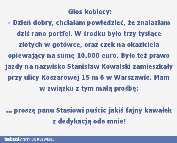 Telefon do radia - proszę puścić jakiś fajny kawałek...