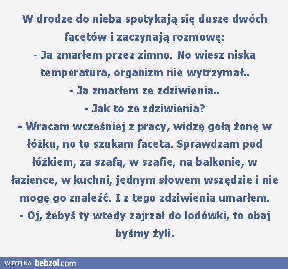 Żebyś ty wtedy zajrzał do lodówki...