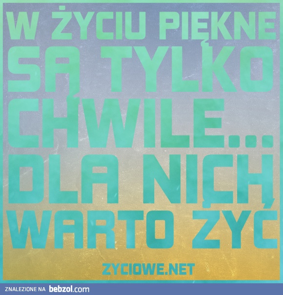 W życiu piękne są tylko chwile