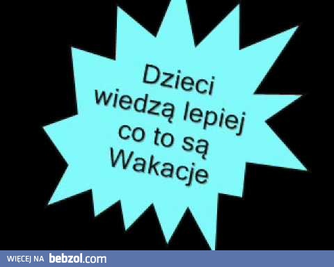 Dzieci wiedzą lepiej co to są wakacje 