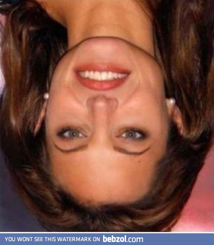 Just look at this picture up side down. Will you still think this is a pretty woman?