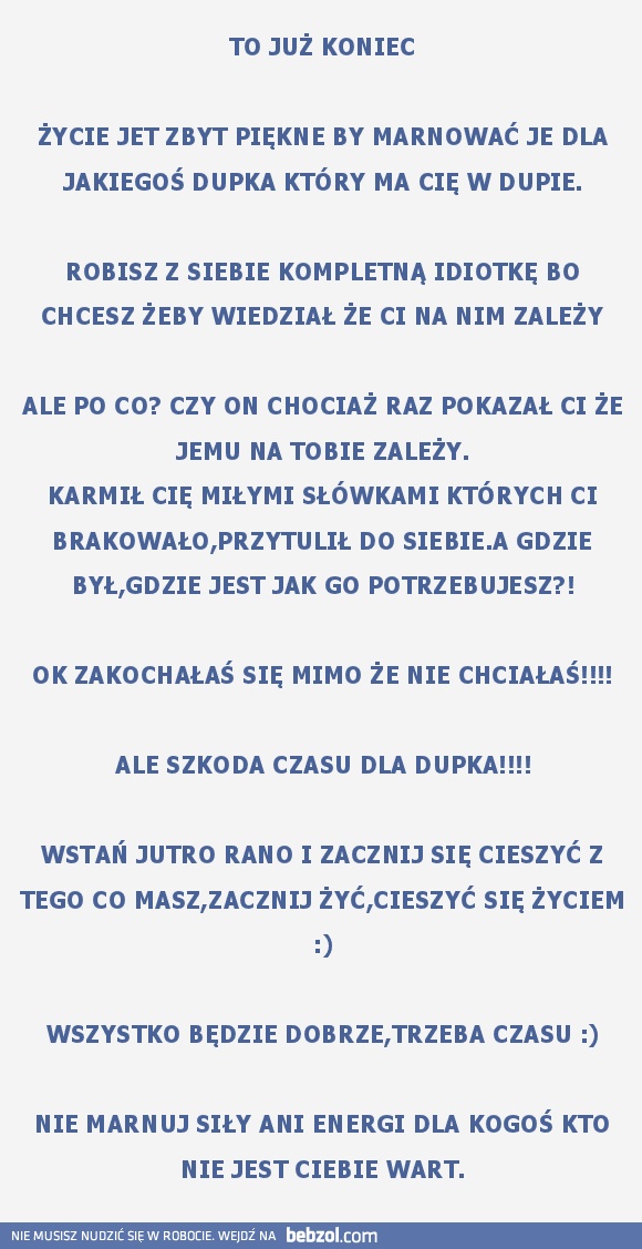 TO JUŻ KONIEC