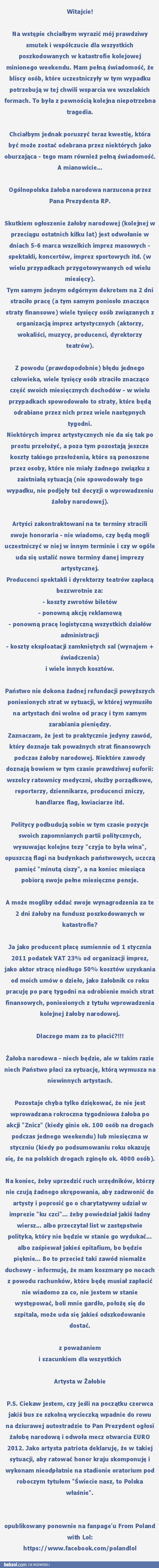 Artysta w żałobie