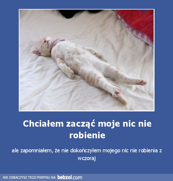 Chciałem zacząć moje nic nie robienie