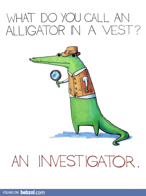 Alligator in a vest