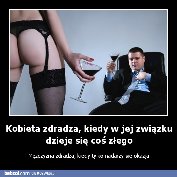 Kobieta zdradza, kiedy w jej związku dzieje się coś złego