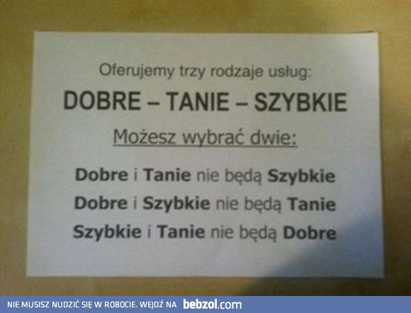 Dobre - tanie - szybkie