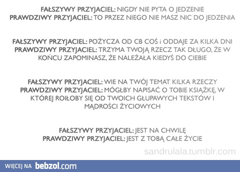 Fałszywy a prawdziwy przyjaciel