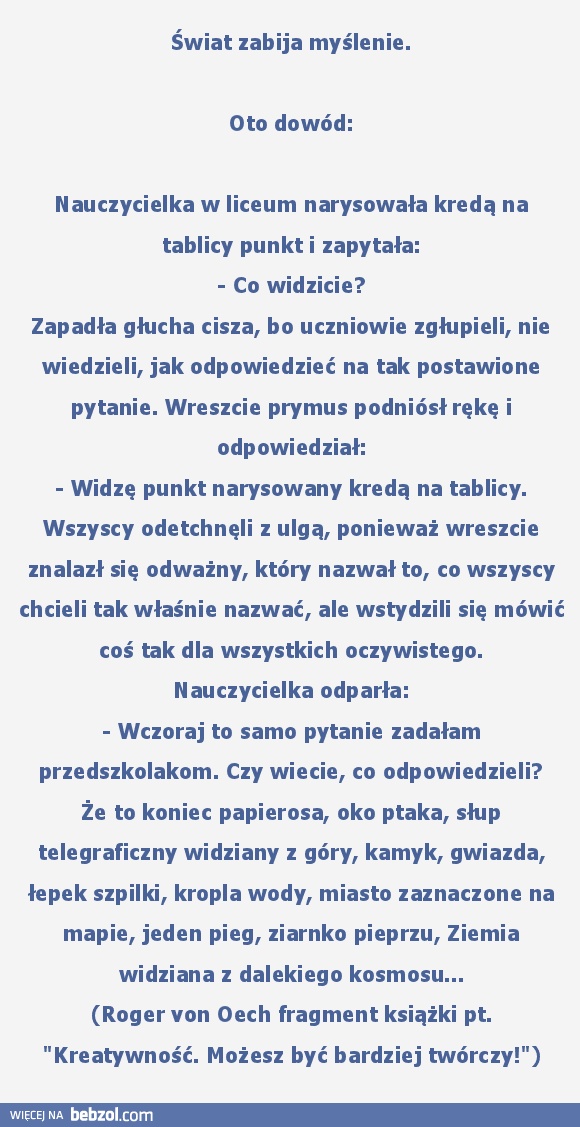 Świat zabija myślenie