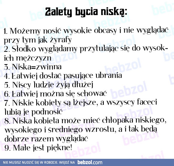 Zalety bycia niską