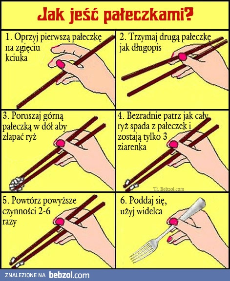 Jak jeść pałeczkami - instrukcja obrazkowa
