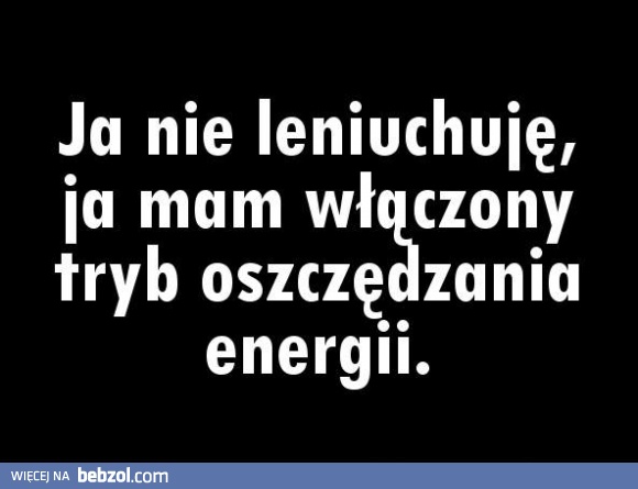 Ja nie leniuchuję!