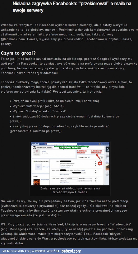 Facebook narusza naszą prywatność - obroń się!
