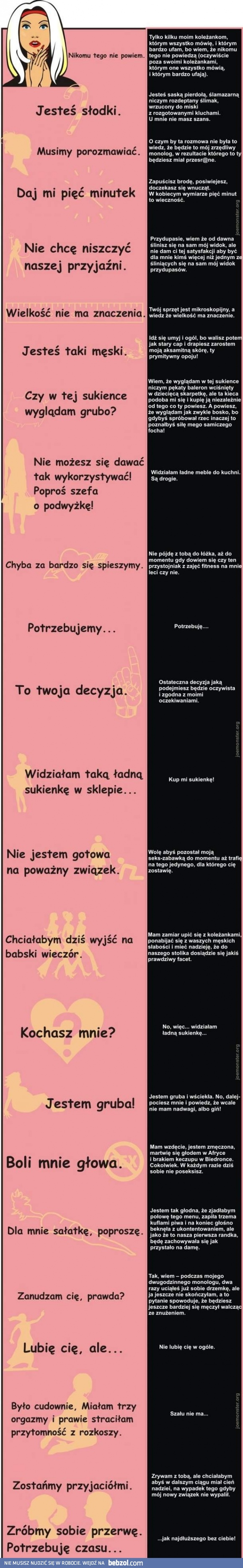 Prawdziwe myśli kobiety