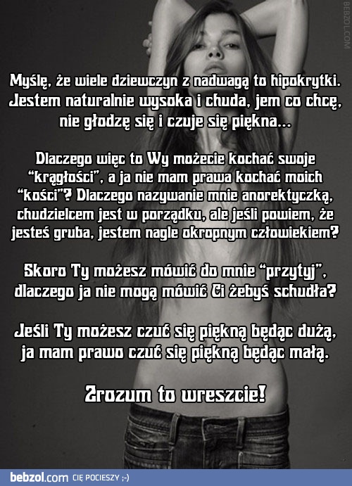 Dziewczyny z nadwagą to hipokrytki