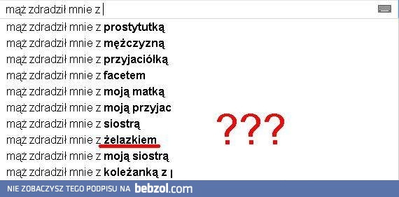 Mąz zdradził z....