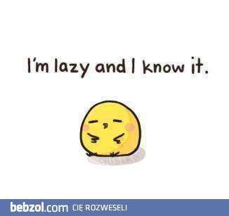 I'm lazy and I know it