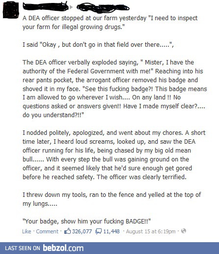 Show him your badge!