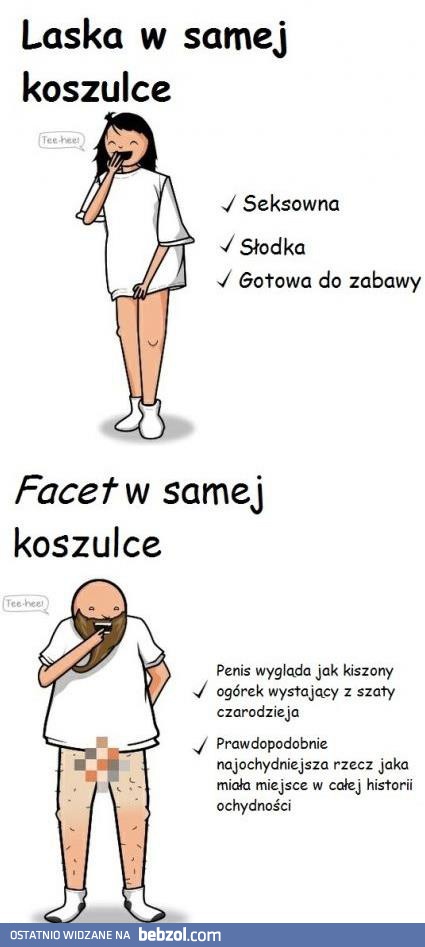 Kobieta w samej koszulce