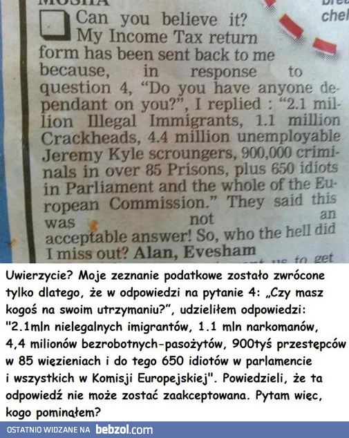 Kogo mamy na utrzymaniu?