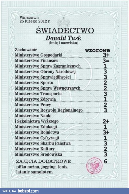 Świadectwo Donalda Tuska