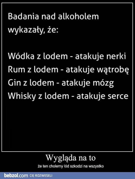 Badania nad alkoholem wykazały, że...