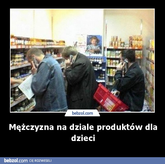 Mężczyzna na dziale produktów dla dzieci