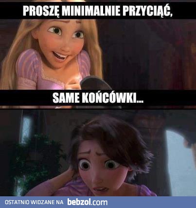 Proszę przyciąć same końcówki