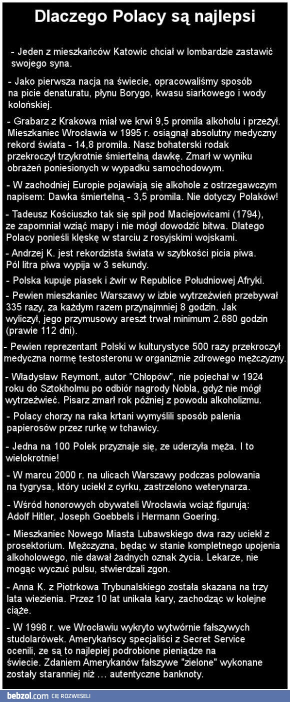 Właśnie dlatego Polacy są najlepsi