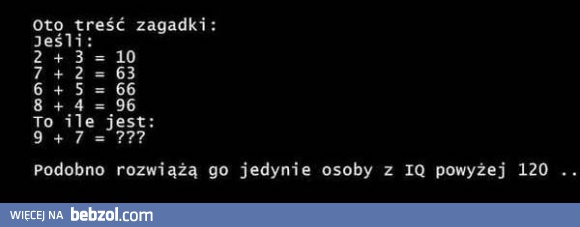 Zagadka dla osób z IQ powyżej120