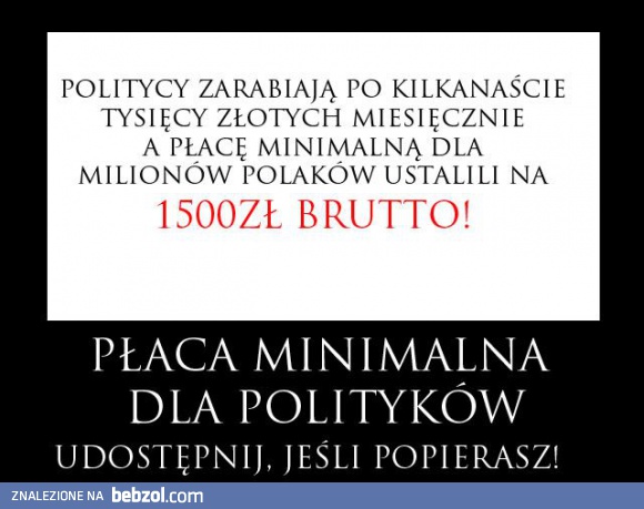 Płaca minimalna dla polityków