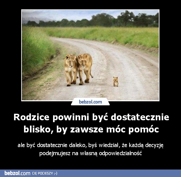 Rodzice powinni być dostatecznie blisko, by zawsze móc pomóc