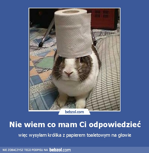 Nie wiem co mam Ci odpowiedzieć