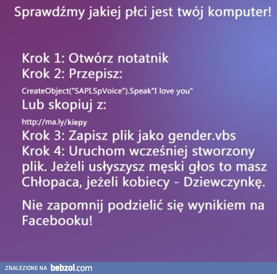 Jakiej płci jest twój komputer?