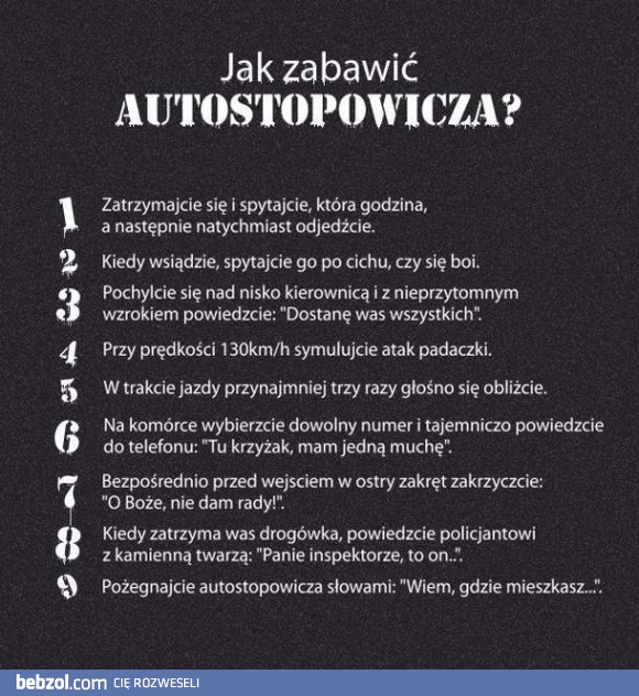 Jak zabawić autostopowicza?