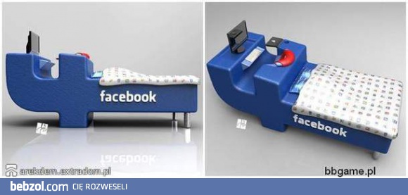Facebook'owe łóżko
