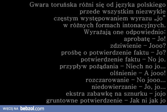 Gwara toruńska - jo