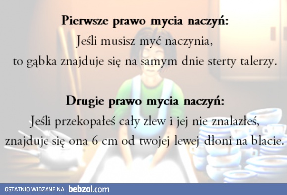 2 prawa mycia naczyń