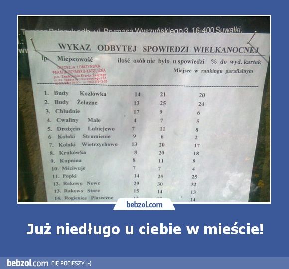 Już niedługo u ciebie w mieście!